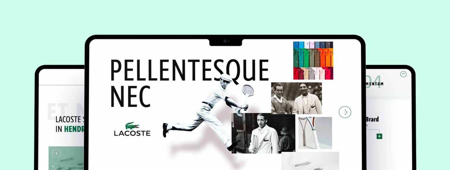 Présentation sur desktop pour Lacoste